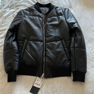 Zara Men’s Leather Puffer Jacket